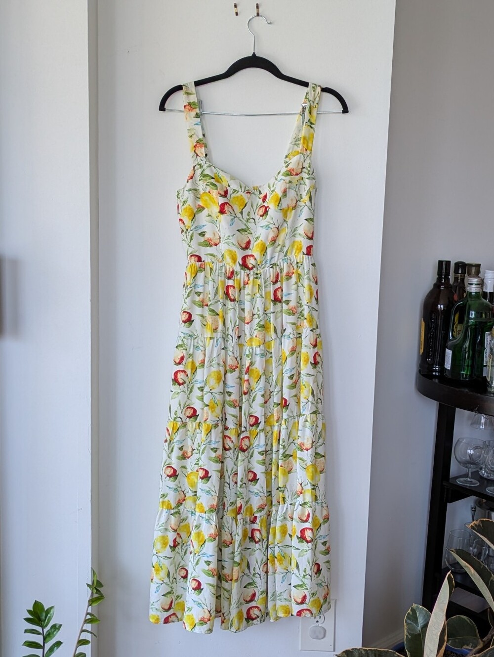 Aqua White Lemon & Floral Print Maxi Dress